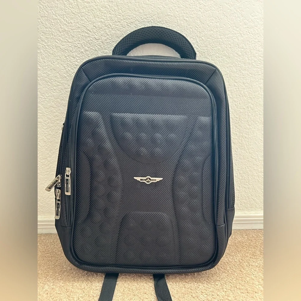 PL POWER  Black Textured Men's Backpack